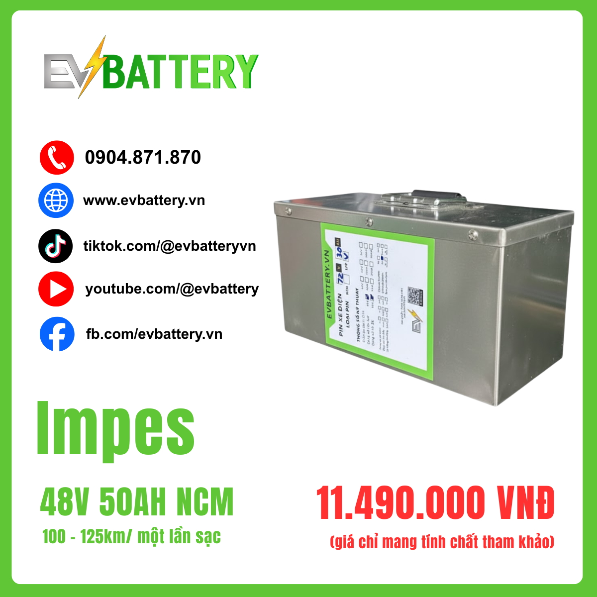 Độ PIN Xe Máy Điện VinFast Impes 48V 50AH NCM